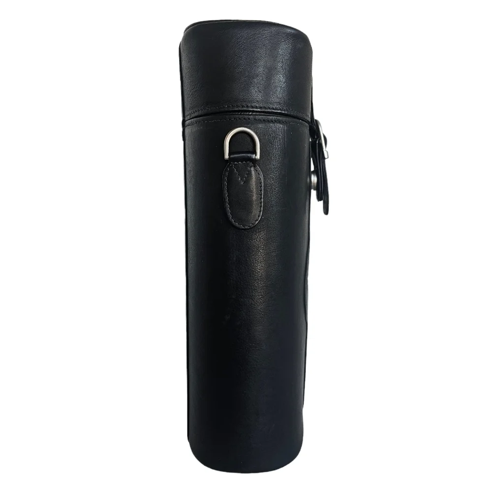 Piel Leather Double Deluxe Wine Carrier, Black, One Size